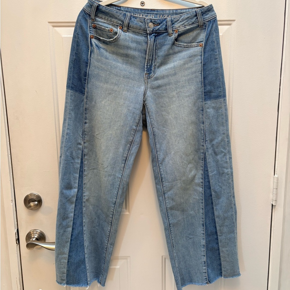 2025 AE Dreamy Drape Low-Rise Baggy Wide Leg Patchwork jeans - Picture 3 of 8